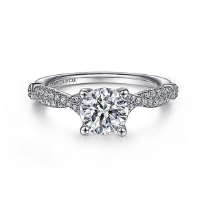 Gabriel & Co. - ER13859R4W44JJ - 14K White Gold Round Diamond Engagement Ring