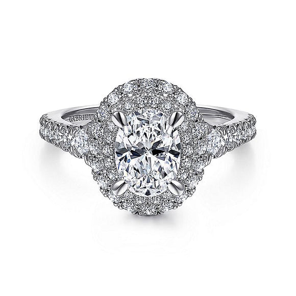 Gabriel & Co. - ER13862O4W44JJ - 14K White Gold Oval Diamond Engagement Ring
