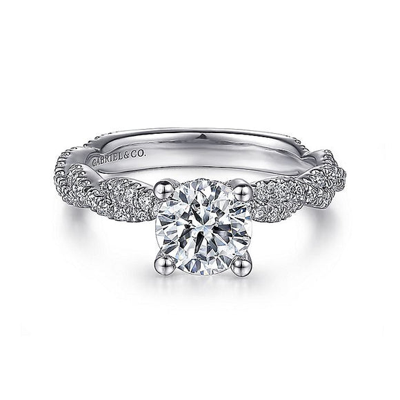 Gabriel & Co. - ER13878R4W44JJ - 14K White Gold Round Diamond Engagement Ring