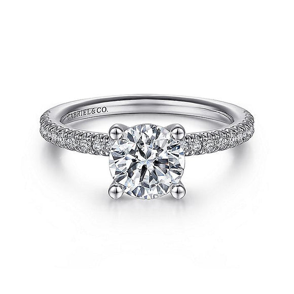 Gabriel & Co. - ER13903R4W44JJ - 14K White Gold Round Diamond Engagement Ring