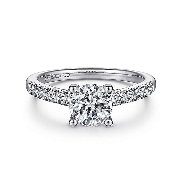 Gabriel & Co. - ER14399R4W44JJ - 14K White Gold Round Diamond Engagement Ring