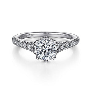 Gabriel & Co. - ER14402R4W44JJ - 14K White Gold Round Diamond Engagement Ring