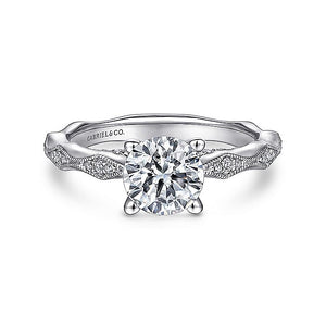 Gabriel & Co. - ER14427R4W44JJ - 14K White Gold Round Diamond Engagement Ring