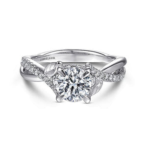 Gabriel & Co. - ER14448R4W44JJ - 14K White Gold Round Diamond Engagement Ring