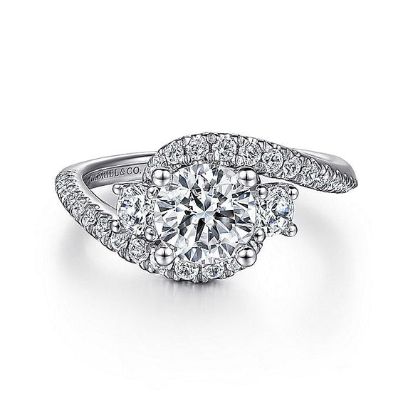 Gabriel & Co. - ER14465R4W44JJ - 14K White Gold Round Diamond Engagement Ring