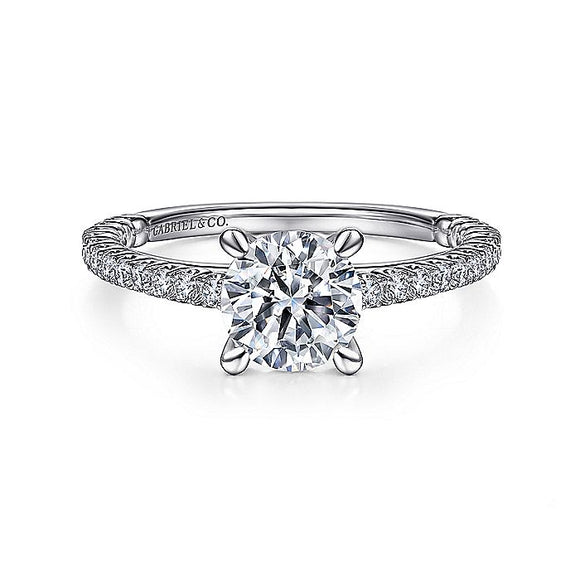 Gabriel & Co. - ER14683R4W44JJ - 14K White Gold Round Diamond Engagement Ring