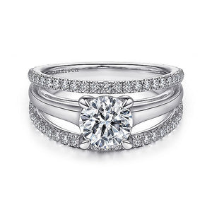 Gabriel & Co. - ER14714R4W44JJ - 14K White Gold Round Diamond Engagement Ring