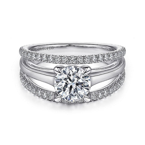 Gabriel & Co. - ER14714R4W44JJ - 14K White Gold Round Diamond Engagement Ring