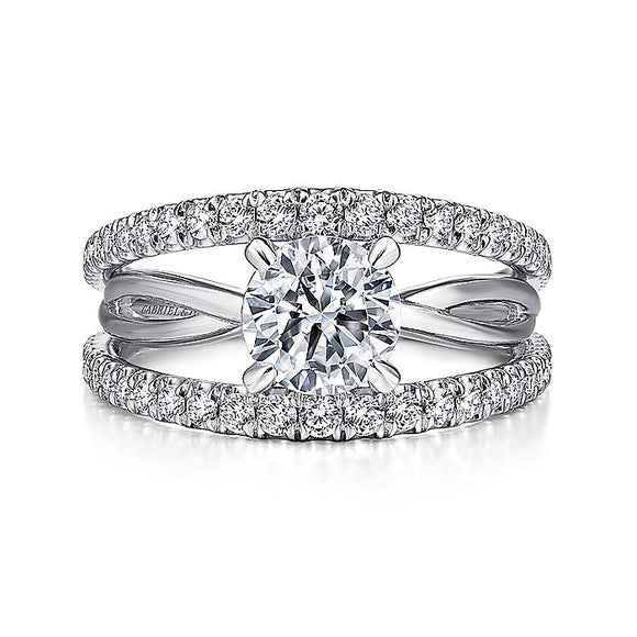Gabriel & Co. - ER14715R4W44JJ - 14K White Gold Round Diamond Engagement Ring