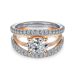 Gabriel & Co. - ER14716O4T44JJ - 14K White-Rose Gold Oval Diamond Engagement Ring