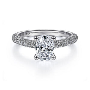 Gabriel & Co. - ER14720O4W44JJ - 14K White Gold Oval Diamond Engagement Ring