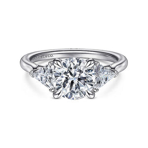 Gabriel & Co. - ER14792R6W43JJ - 14K White Gold Round 3 Stone Diamond Engagement Ring