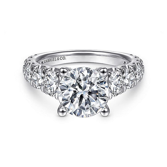 Gabriel & Co. - ER14892R8W44JJ - 14K White Gold Round Diamond Engagement Ring
