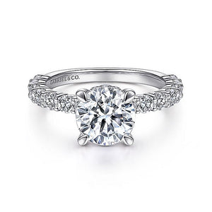 Gabriel & Co. - ER14893R8W44JJ - 14K White Gold Round Diamond Engagement Ring