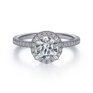 Gabriel & Co. - ER14915Q4W44JJ - 14K White Gold Round Halo Diamond Engagement Ring