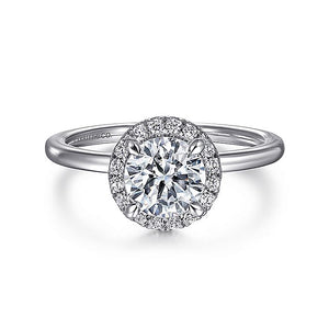 Gabriel & Co. - ER14920Q4W44JJ - 14K White Gold Round Halo Diamond Engagement Ring
