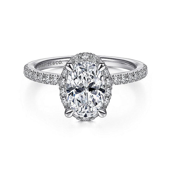 Gabriel & Co. - ER14962O6W44JJ - 14K White Gold Oval Halo Diamond Engagement Ring