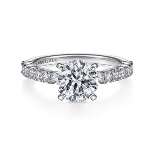 Gabriel & Co. - ER15039R6W44JJ - 14K White Gold Round Diamond Engagement Ring