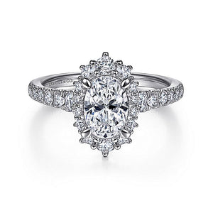 Gabriel & Co. - ER15172O4W44JJ - 14K White Gold Oval Halo Diamond Engagement Ring