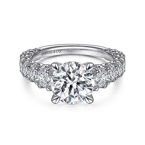 Gabriel & Co. - ER15235R8W44JJ - 14K White Gold Round Diamond Engagement Ring