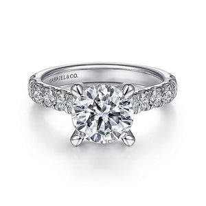 Gabriel & Co. - ER15247R8W44JJ - 14K White Gold Round Diamond Engagement Ring