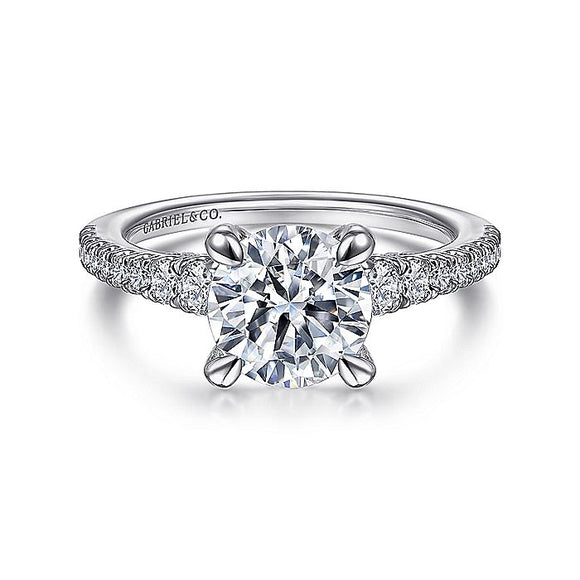 Gabriel & Co. - ER15249R6W44JJ - 14K White Gold Round Diamond Engagement Ring