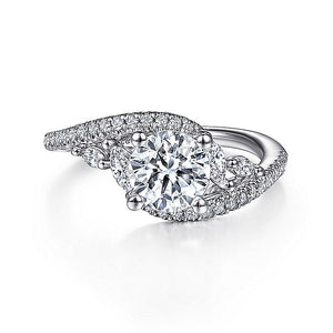 Gabriel & Co. - ER15259R4W44JJ - 14K White Gold Bypass Round Diamond Engagement Ring