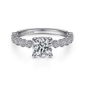 Gabriel & Co. - ER15277R4W44JJ - 14K White Gold Round Diamond Engagement Ring