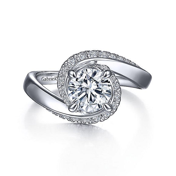 Gabriel & Co. - ER15359R4W44JJ - 14K White Gold Bypass Round Diamond Engagement Ring