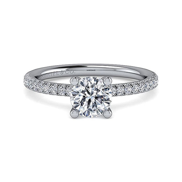 Gabriel & Co. - ER15525R4W44JJ - 14K White Gold Round Diamond Engagement Ring