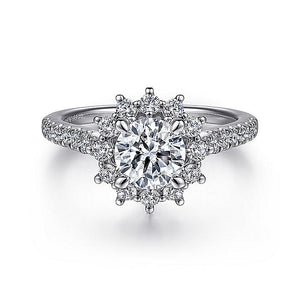 Gabriel & Co. - ER15590R4W44JJ - 14K White Gold Fancy Halo Round Diamond Engagement Ring