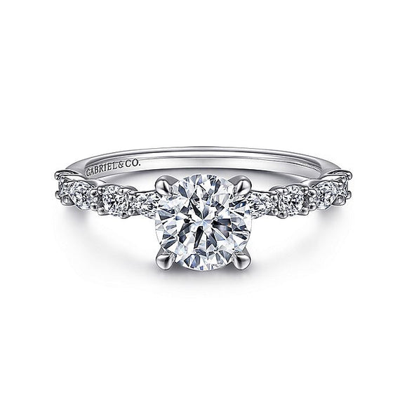 Gabriel & Co. - ER15607R4W44JJ - 14K White Gold Round Diamond Engagement Ring