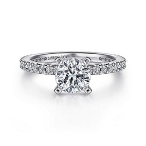 Gabriel & Co. - ER4124W44JJ - 14K White Gold Round Diamond Engagement Ring