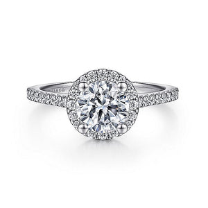 Gabriel & Co. - ER6419W44JJ - 14K White Gold Round Halo Diamond Engagement Ring