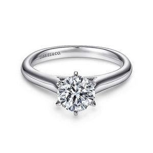 14K White Gold Round Diamond Engagement Ring