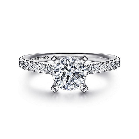 Gabriel & Co. - ER6675W44JJ - 14K White Gold Round Diamond Engagement Ring