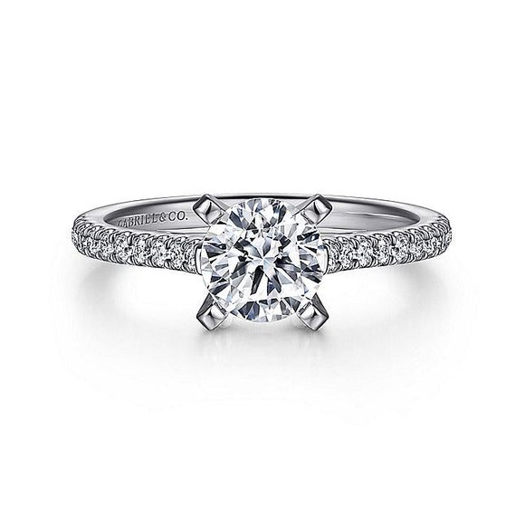 Gabriel & Co. - ER7224W44JJ - 14K White Gold Round Diamond Engagement Ring