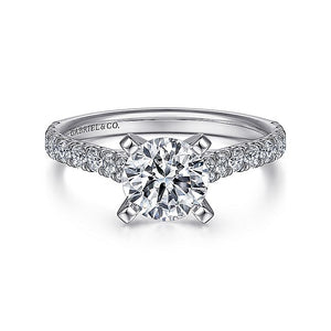 Gabriel & Co. - ER7225W44JJ - 14K White Gold Round Diamond Engagement Ring