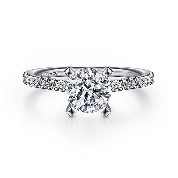 Gabriel & Co. - ER7227W44JJ - 14K White Gold Round Diamond Engagement Ring