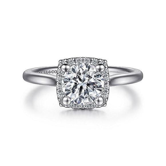 Gabriel & Co. - ER7818W44JJ - 14K White Gold Round Halo Diamond Engagement Ring