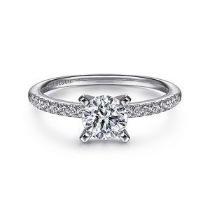 Gabriel & Co. - ER7973W44JJ - 14K White Gold Round Diamond Engagement Ring
