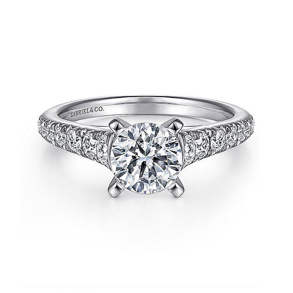 Gabriel & Co. - ER8259W44JJ - 14K White Gold Round Diamond Engagement Ring
