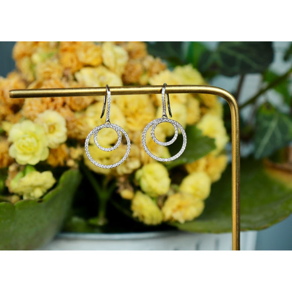 Cherie Dori Double Loop Diamond Drop Earrings FWE0251DW