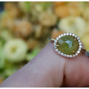 Royal Jewelry Sliced Sapphire Diamond Ring