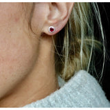 Fana Ruby and Diamond Stud Earrings ER7002R/WG