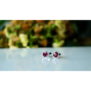 Fana Ruby and Diamond Stud Earrings ER7002R/WG