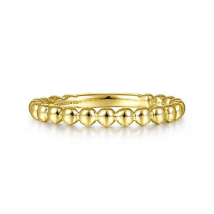 Gabriel & Co. - LR4871Y4JJJ - 14K Yellow Gold Beaded Stackable Ring