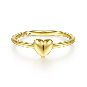 Gabriel & Co. - LR51804Y4JJJ - 14K Yellow Gold Puffed Heart Ring