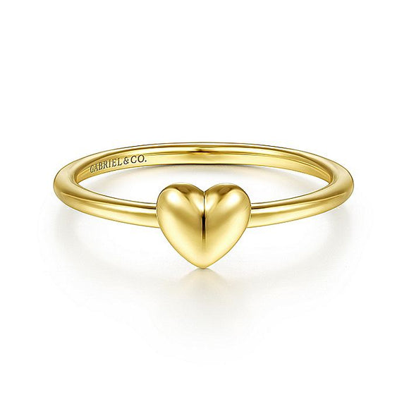 Gabriel & Co. - LR51804Y4JJJ - 14K Yellow Gold Puffed Heart Ring