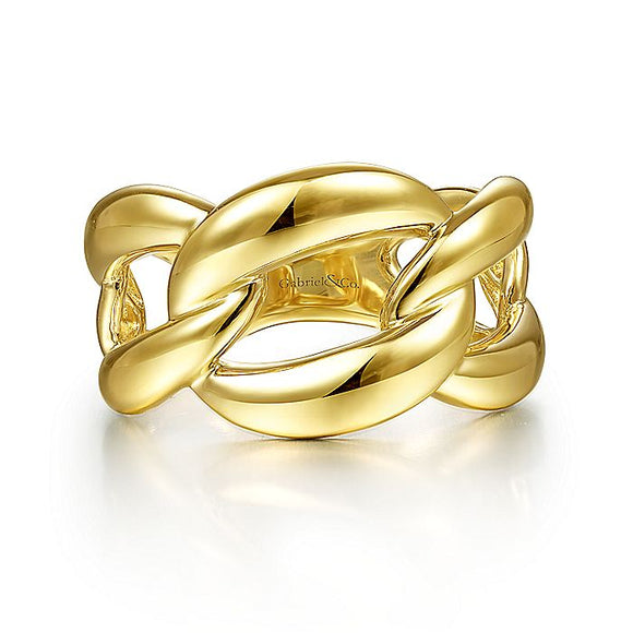 Gabriel & Co. - LR51880Y4JJJ - 14K Yellow Gold Chain Link Ring